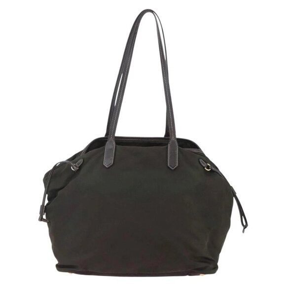 PRADA Tote Bag Nylon Khaki Gold Auth bs30074 - Picture 2 of 16